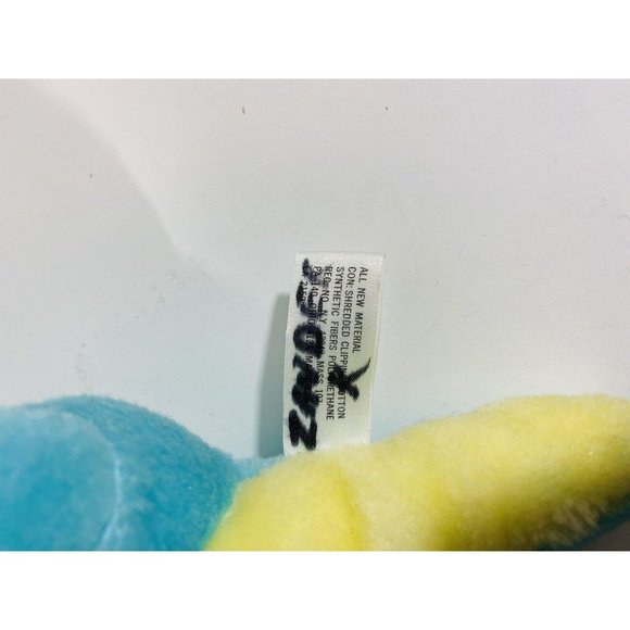 A & B Novelty Dinosaur Plush Blue Yellow Stegosaurus 1982 Stuffed Animal Vintage - Picture 9 of 9